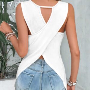 Alternative view of God Is Within Me I'll Not Fail Psalm Crop Out Wrap Back Tank Top