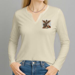 Alternative view of Let Me Tell You Bout My Jesus All Over Print V-neck Long Sleeves Shirt