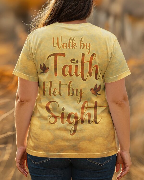 Walk By Faith Not By Sight All Over Print T-Shirt - Image 2
