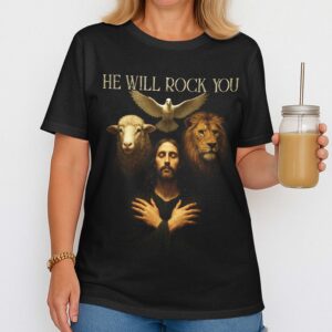 Alternative view of He Will Rock You All Over Print T-Shirt