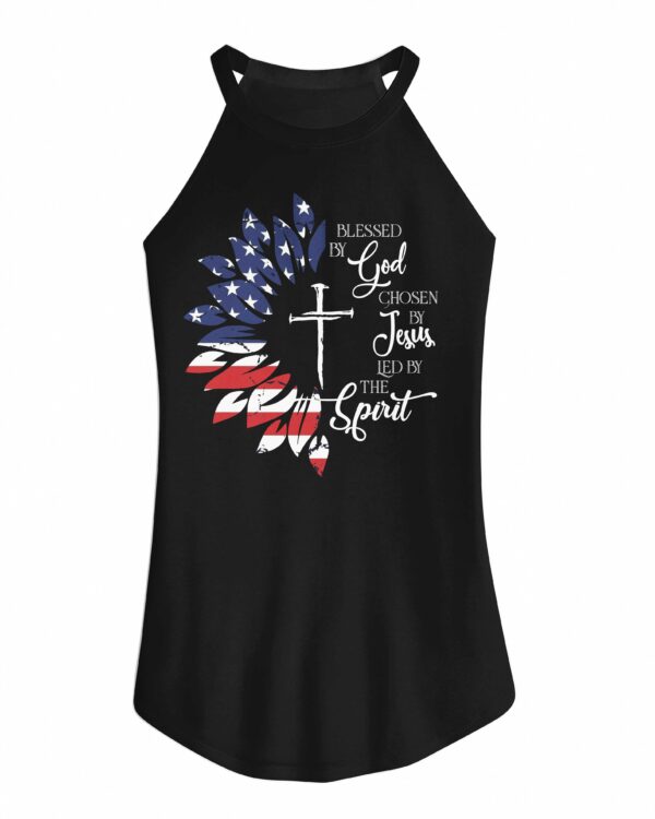 Blessed By God Chosen By Jesus Led By The Spirit Rocker Tank Top - Image 9