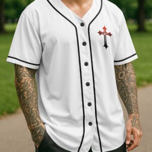 Alternative view of Never Underestimate A Man Who Prays And Rides All Over Print Jersey