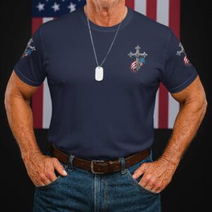 Alternative view of I Bled For The Flag I Kneel For The Cross Shirt