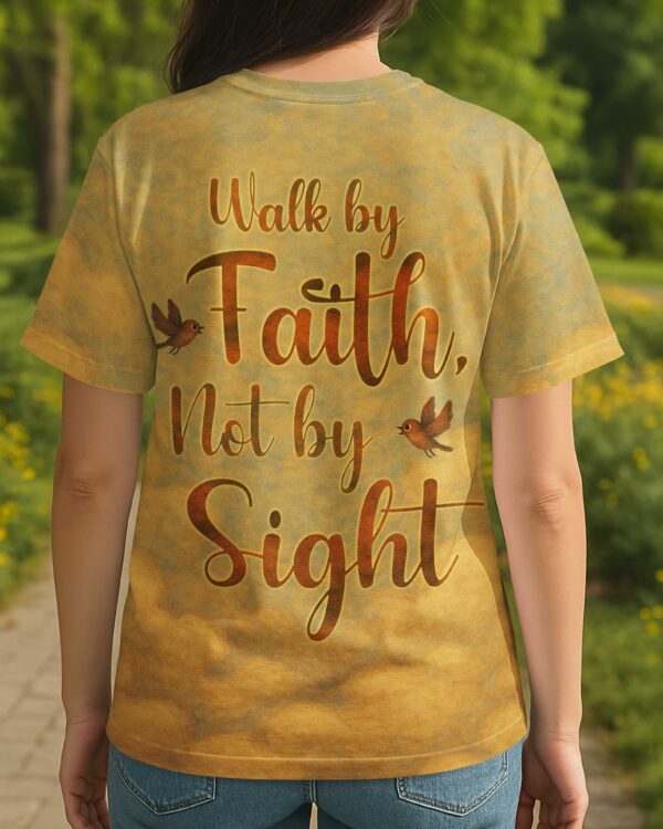 Walk By Faith Not By Sight All Over Print T-Shirt - Image 6