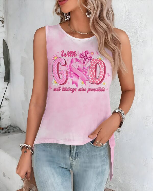 With God All Things Are Possible All Over Print Crop Out Wrap Back Tank Top - Image 6