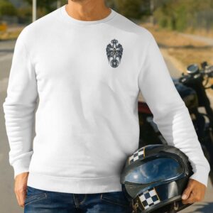 Alternative view of I Am A Simple Man I Like Motorcycles And Believe In Jesus Sweater