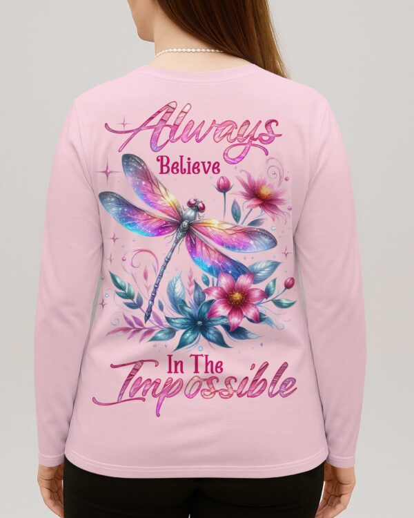 Always Believe In The Impossible V-neck Long Sleeves Shirt - Image 2