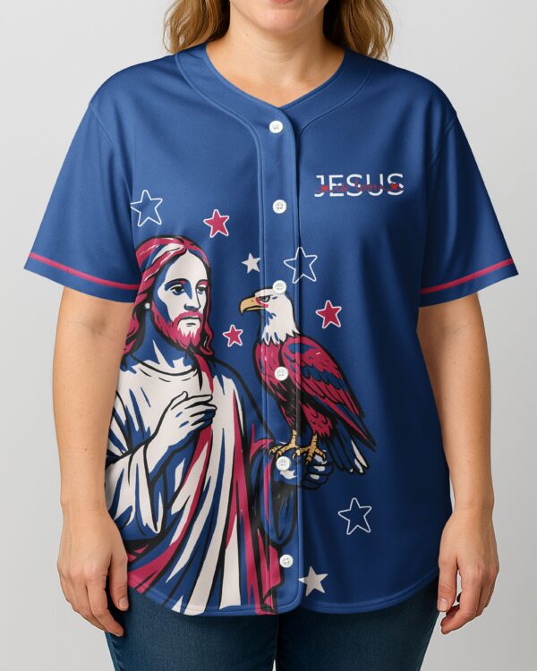 Stars And Stripes Jesus Christ All Over Print Jersey - Image 3