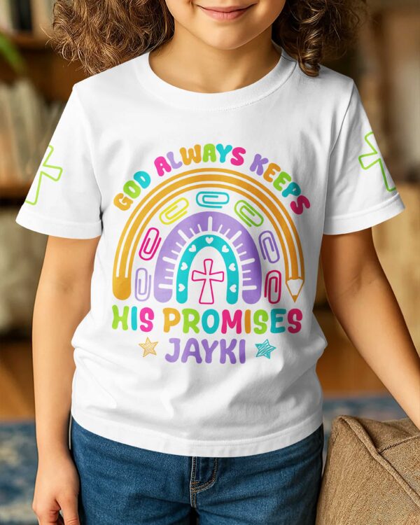 God Always Keeps His Promises T-Shirt Kid - Image 2