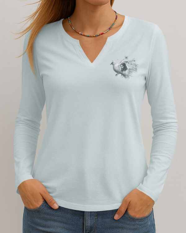 Blessed By God Loved By Jesus Led By The Spirit V-neck Long Sleeves Shirt - Image 5
