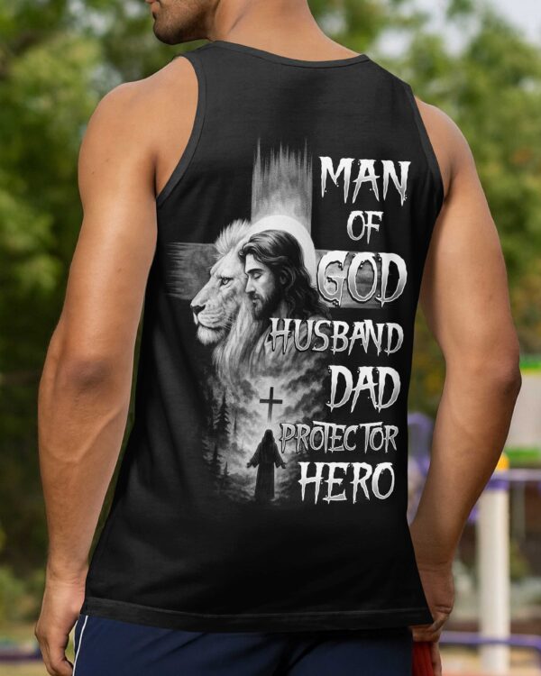 Man Of God Husband Dad Protector Hero Shirt - Image 13