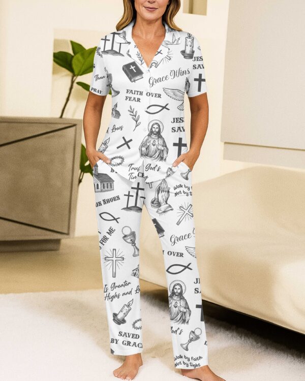 Jesus Saves Button Pajamas - Image 2