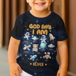 Alternative view of God Says I Am All Over Print T-Shirt Kid