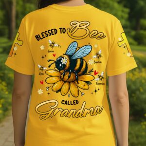 Alternative view of Blessed To Bee Called Grandma All Over Print T-Shirt
