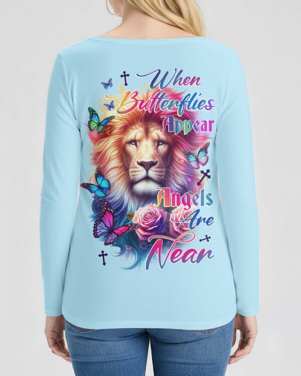 When Butterflies Appear V-neck Long Sleeves Shirt - Image 5