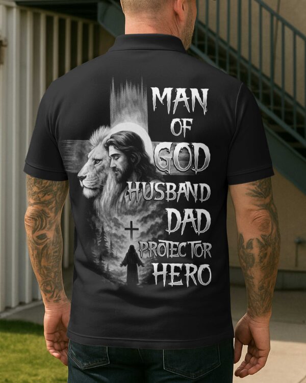 Man Of God Husband Dad Protector Hero Shirt - Image 11
