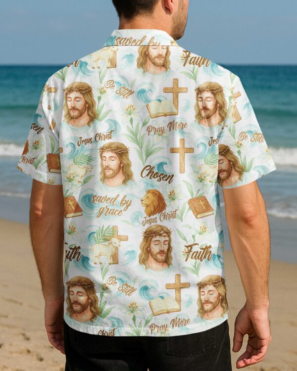 Jesus Christ Watercolor Pattern All Over Print Hawaiian Shirt