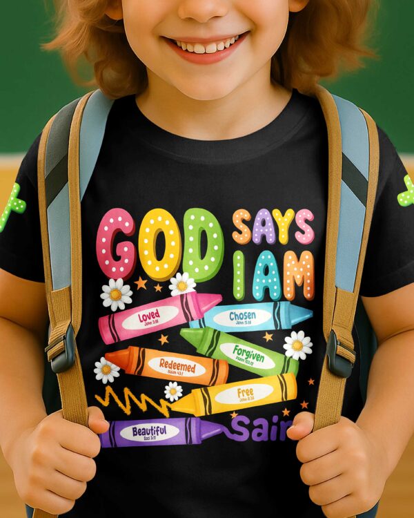 God Says I Am Pencil T-Shirt Kid - Image 15