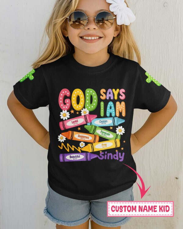 God Says I Am Pencil T-Shirt Kid - Image 7