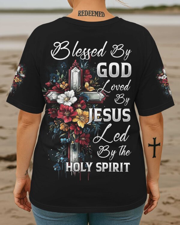 Blessed By God Loved By Jesus All Over Print T-Shirt