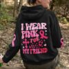 I Wear Pink For My Friend Hoodie Breast Cancer
