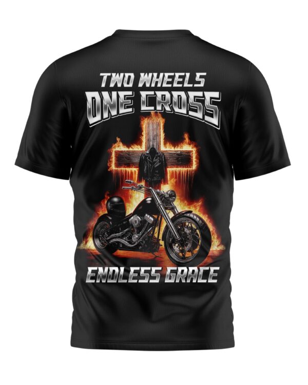 Two Wheels One Cross Endless Grace All Over Print T-Shirt - Image 6