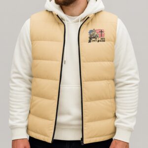 Alternative view of God Chose The Bravest Souls To Defend Our Freedom Sleeveless Puffer Jacket