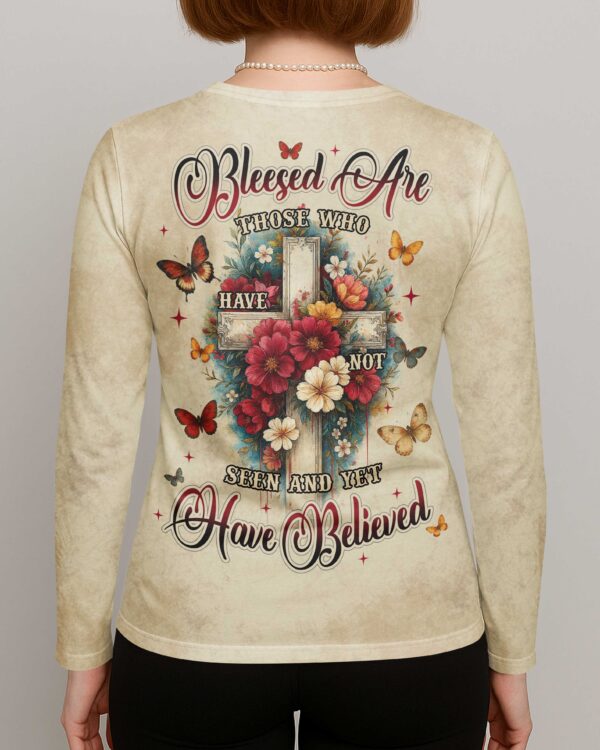 Blessed Are Those Who Have Not Seen And Yet Have Believed All Over Print V-neck Long Sleeves Shirt - Image 3