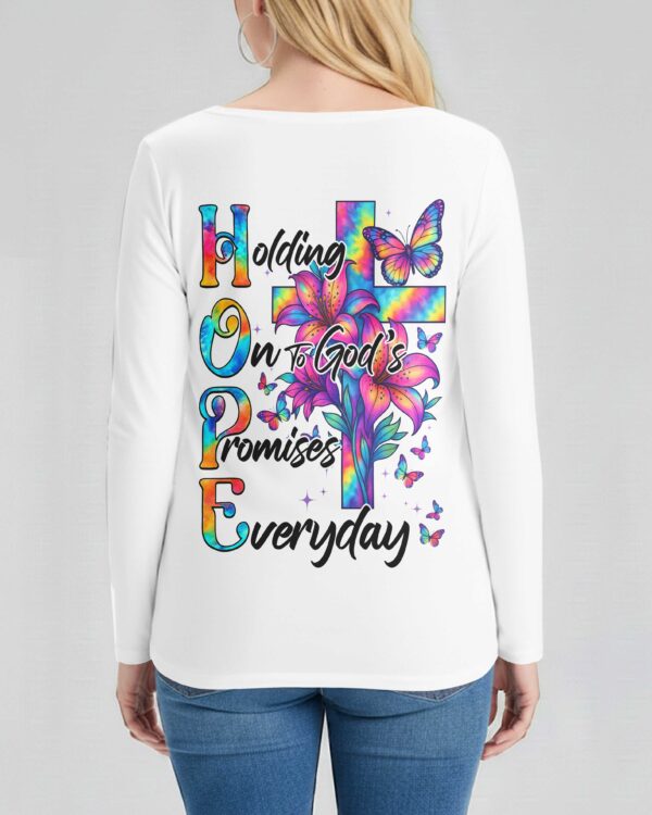 Holding On To God V-neck Long Sleeves Shirt - Image 3