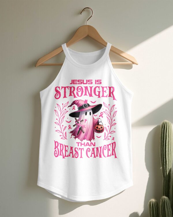 Jesus Is Stronger Than Breast Cancer Rocker Tank Top - Image 9