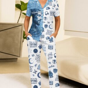 Alternative view of Crystal Jesus Button Pajamas