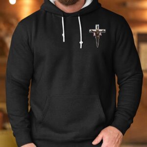 Alternative view of Bullets May Mark My Cross Hoodie