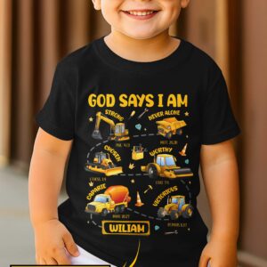 Alternative view of God Says I Am Boys Truck T-Shirt Kid