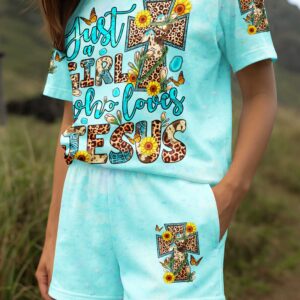 Alternative view of Just A Girl Who Loves Jesus All Over Print Summer Set