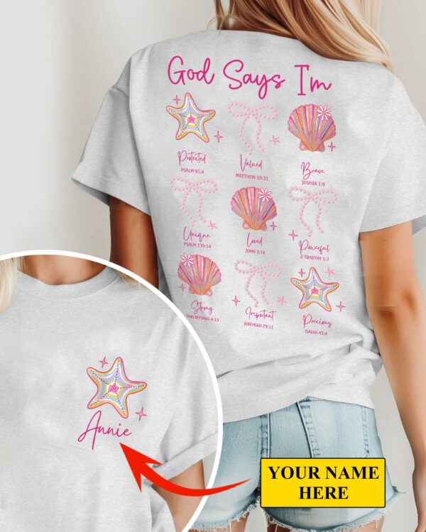 God Says I'm T-Shirt Summer Clam Coquette Shirt Summer Beach - Image 5