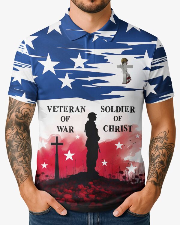 Veteran Of War All Over Print Polo - Image 3