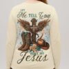 Let Me Tell You Bout My Jesus All Over Print V-neck Long Sleeves Shirt