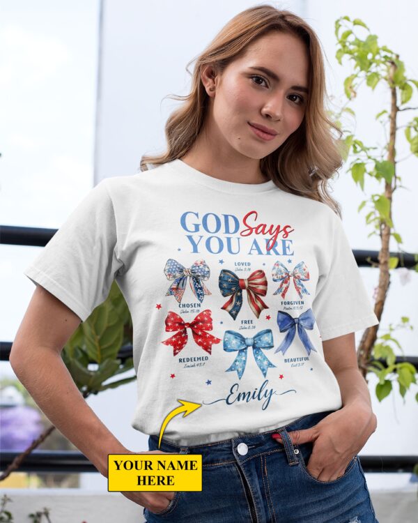 God Says You Are Chosen Loved Forgiven Redeemed Free Beautiful T-Shirt - Image 4