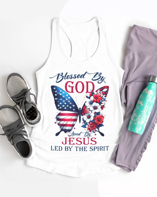 Blessed By God Loved By Jesus All Over Print Racerback Tank Top - Image 4
