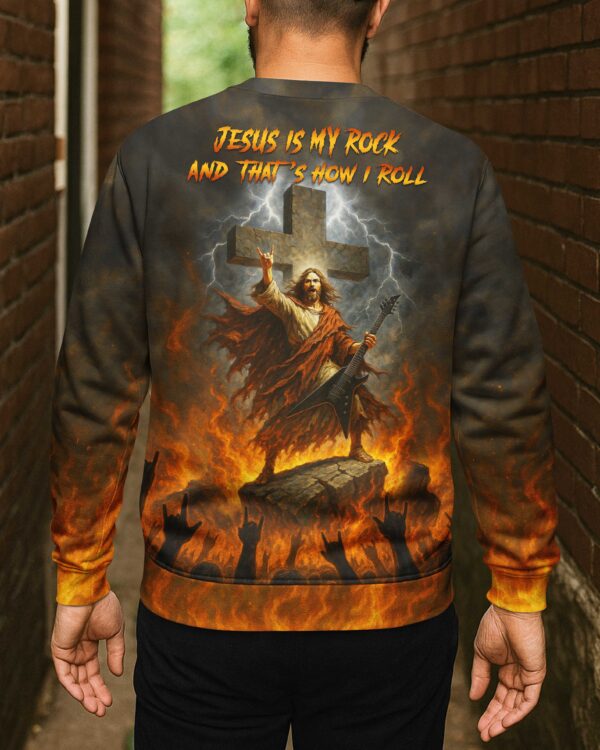 Jesus Is My Rock And That's How I Roll Shirt - Image 15