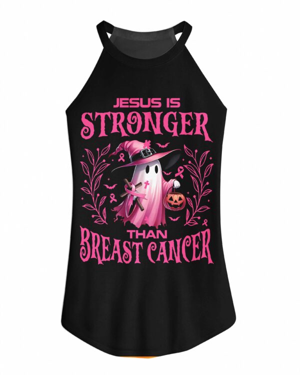 Jesus Is Stronger Than Breast Cancer Rocker Tank Top - Image 3