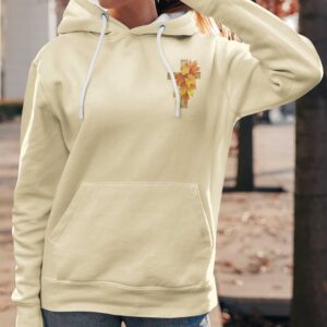 Alternative view of Fall For Jesus He Never Leaves Hoodie