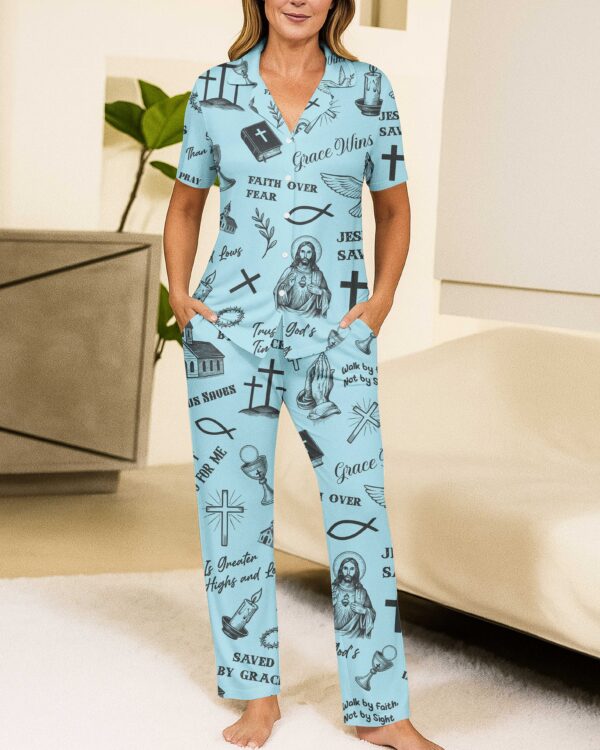 Jesus Saves Button Pajamas - Image 10