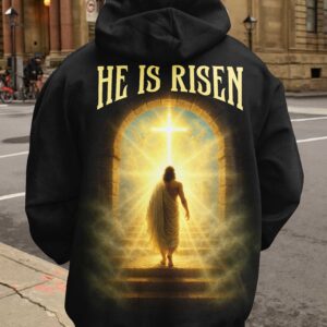 Alternative view of He Is Risen All Over Print Hoodie