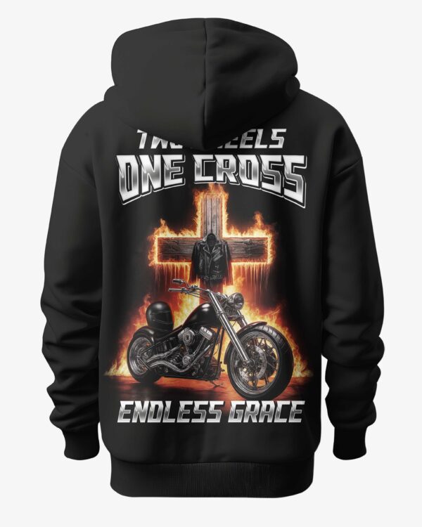 Two Wheels One Cross Endless Grace All Over Print Hoodie - Image 5