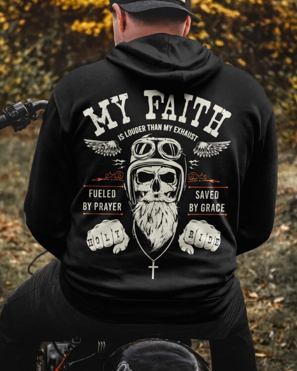 My Faith Is Louder Than My Exhaust All Over Print Hoodie