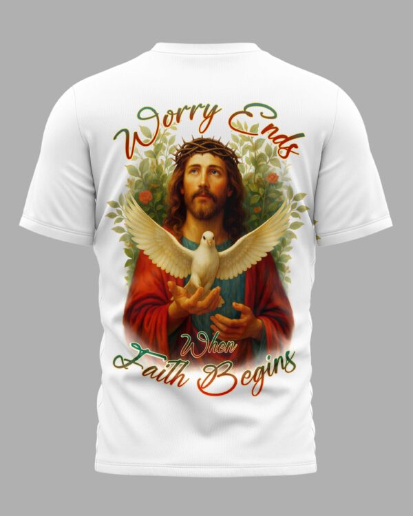 Worry Ends When Faith Begins All Over Print T-Shirt - Image 6