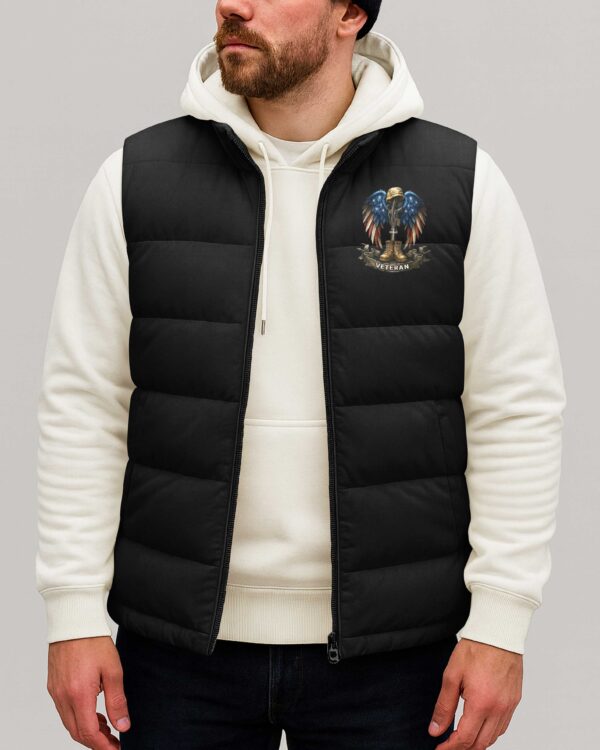 Veteran Don't Thank Me Thank My Brothers Who Never Came Back Now Resting In Jesus' Arms All Over Print Sleeveless Puffer Jacket - Image 7