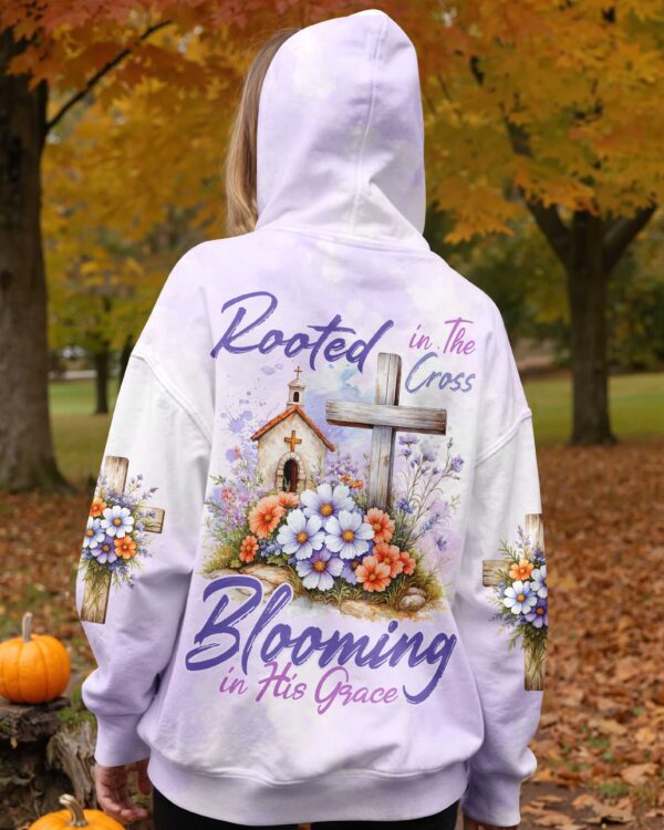 Rooted In The Cross Blooming In His Grace Shirt - Image 5