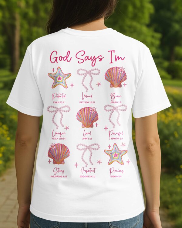God Says I'm T-Shirt Summer Clam Coquette Shirt Summer Beach - Image 6